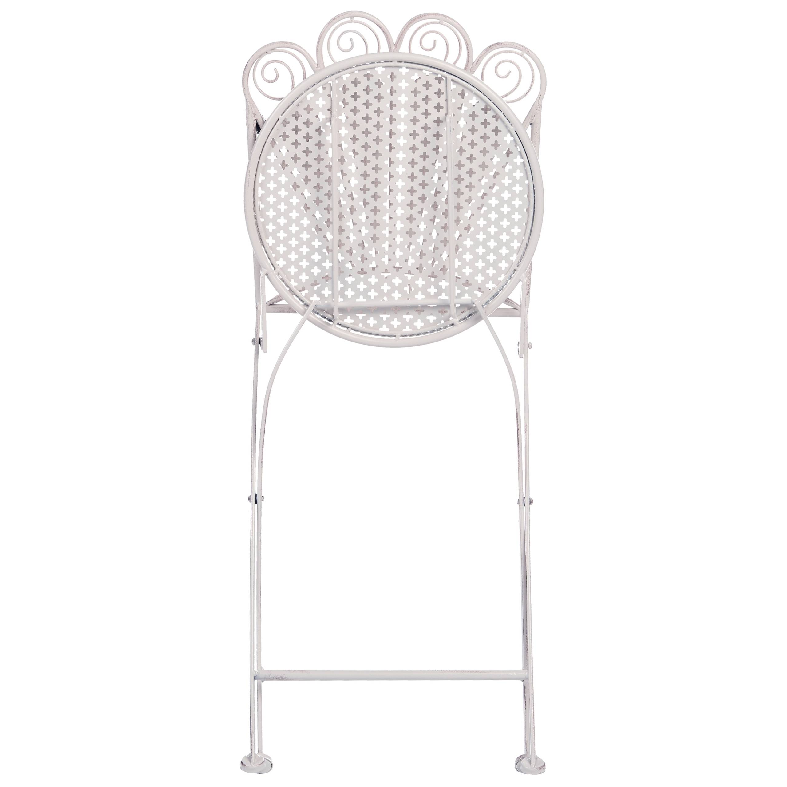 Beliani - Chaise de jardin Métal Blanc cassé PAVIA - Beliani - Image 6