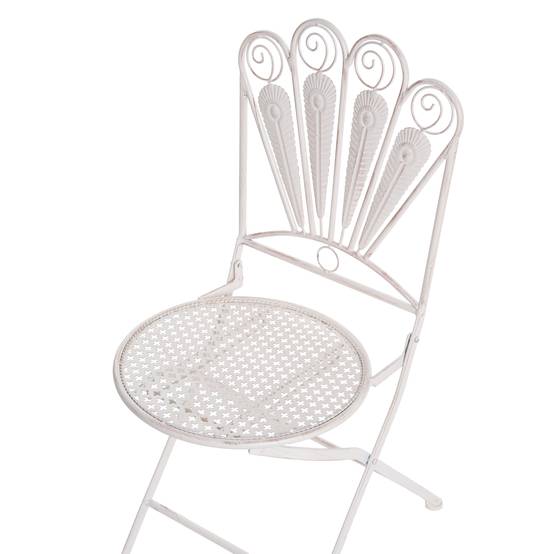 Beliani - Chaise de jardin Métal Blanc cassé PAVIA - Beliani - Image 7