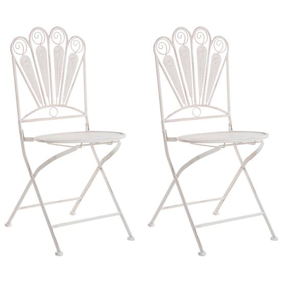 Beliani - Chaise de jardin Métal Blanc cassé PAVIA - Beliani - Image 1