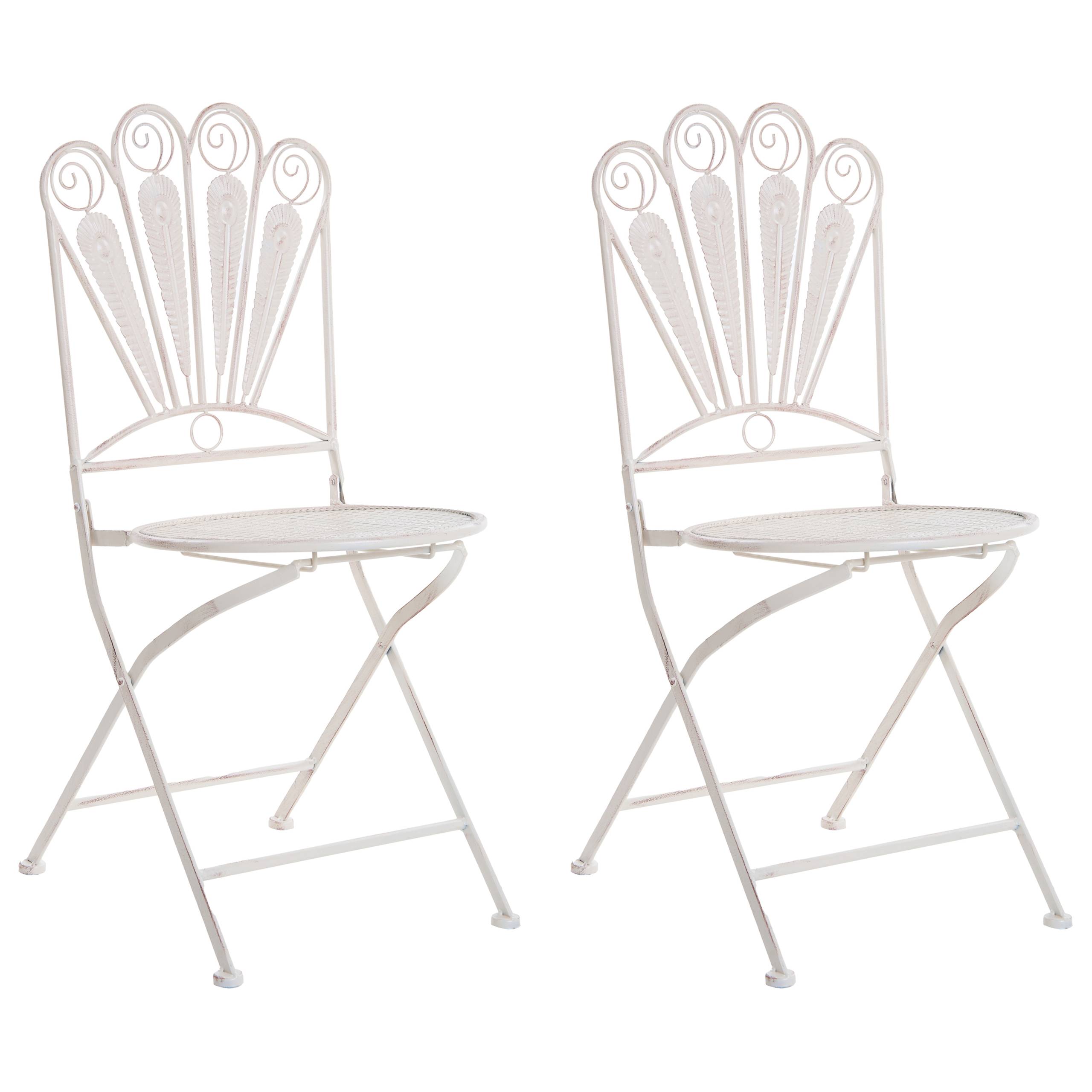 Beliani - Chaise de jardin Métal Blanc cassé PAVIA - Beliani - Image 1