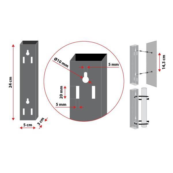 Lotti - Support Mural pour branche lumineuse aluminium blanc Lotti - Image 3