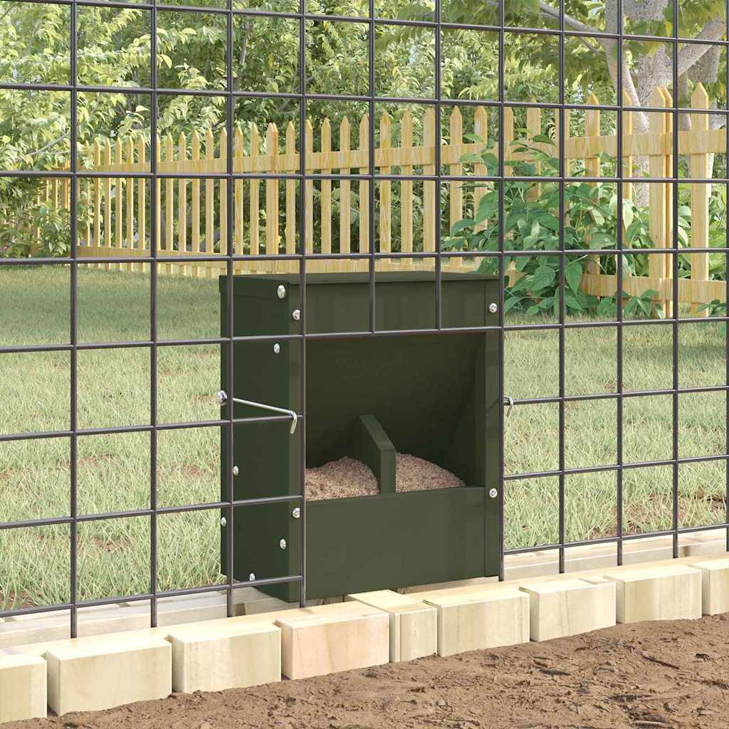 Distributeur Nourriture Lapin Métal 3kg Jardin Terrasse Vert Olive - ComfortXL Outdoor Living - Image 4