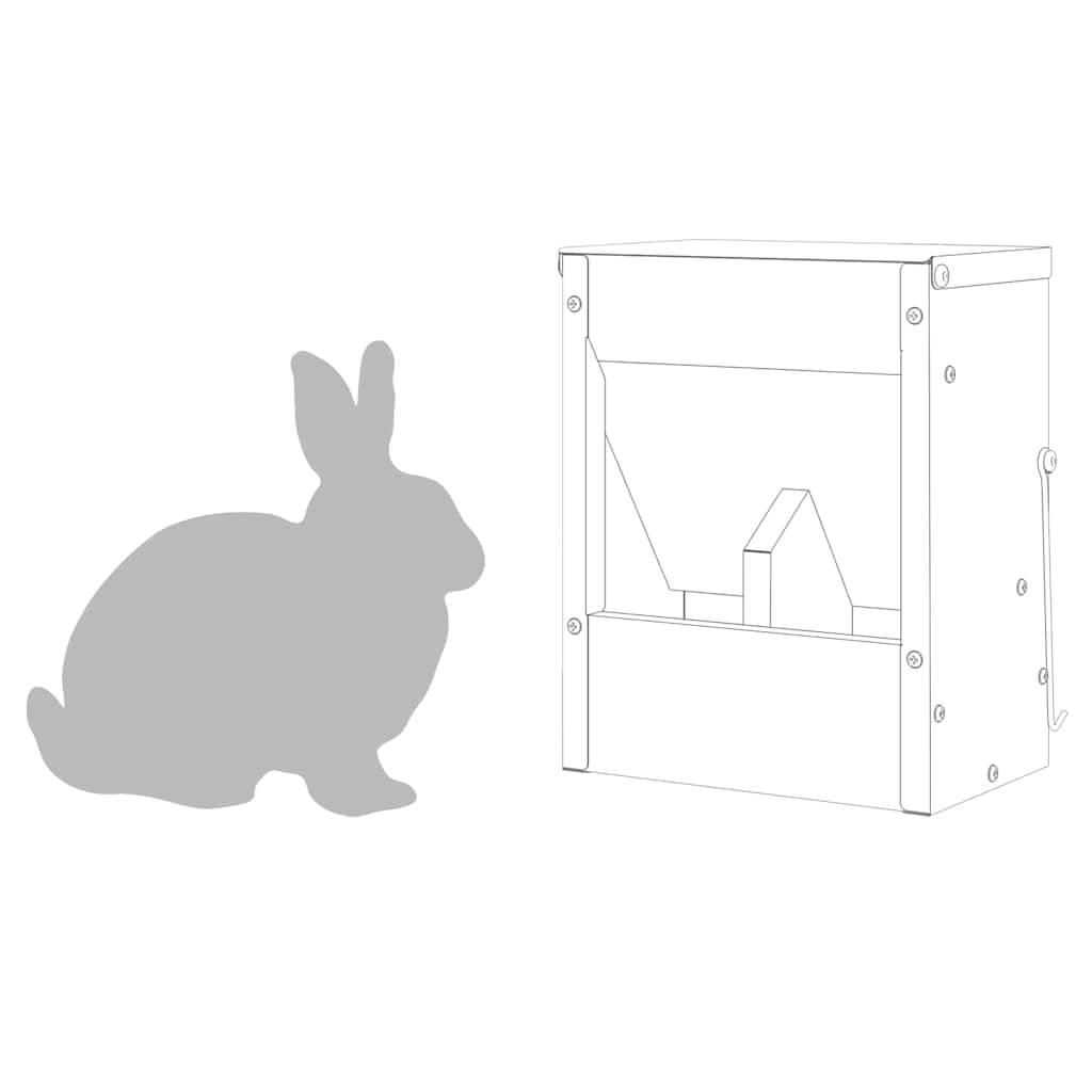 Distributeur Nourriture Lapin Métal 3kg Jardin Terrasse Vert Olive - ComfortXL Outdoor Living - Image 5