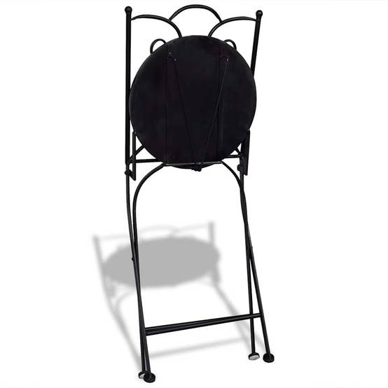 Lot de 2 Chaises de Balcon Pliantes en Mosaïque Céramique et Fer Forgé Bleu et Blanc – ComfortXL Outdoor Living - Image 6
