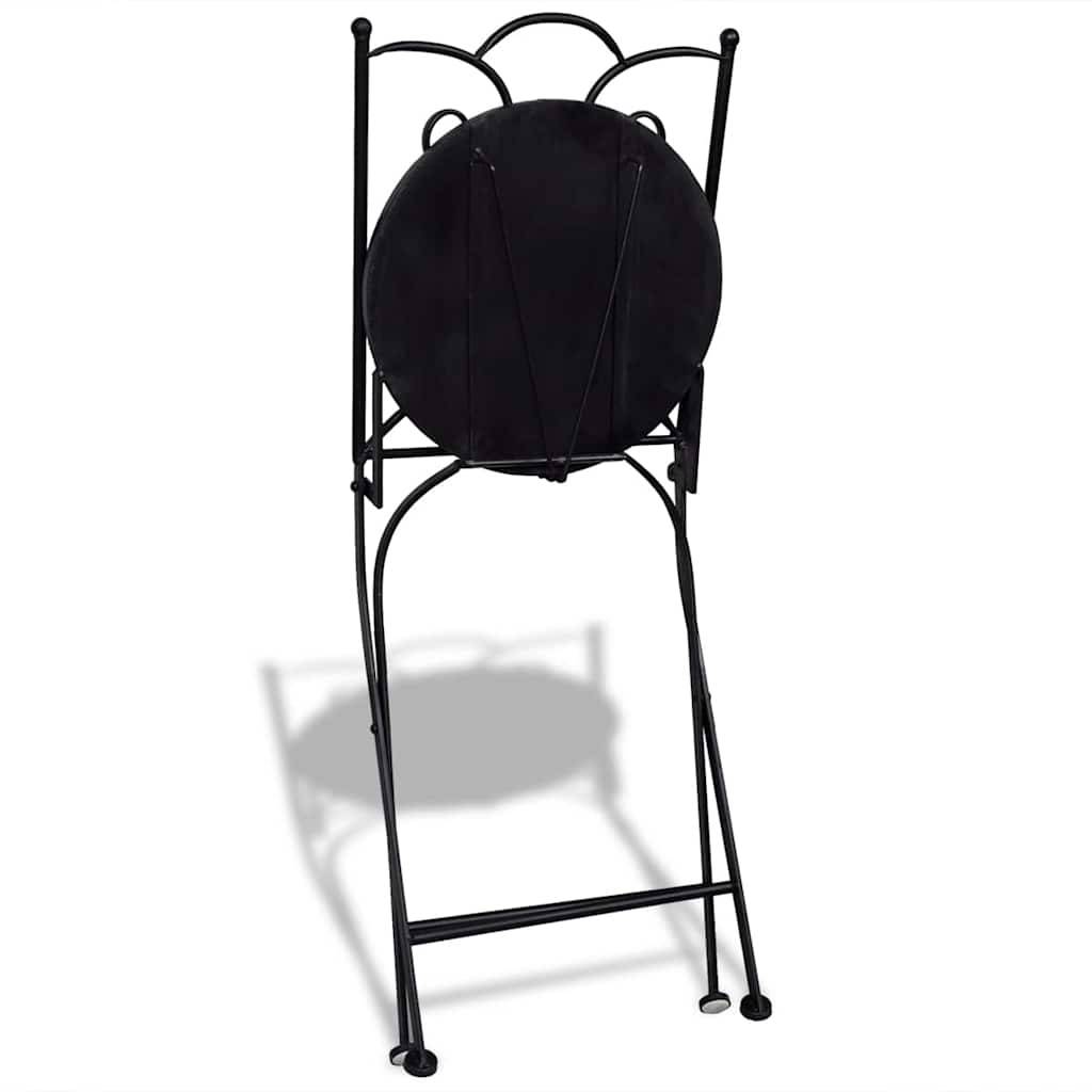 Lot de 2 Chaises de Balcon Pliantes en Mosaïque Céramique et Fer Forgé Bleu et Blanc – ComfortXL Outdoor Living - Image 6