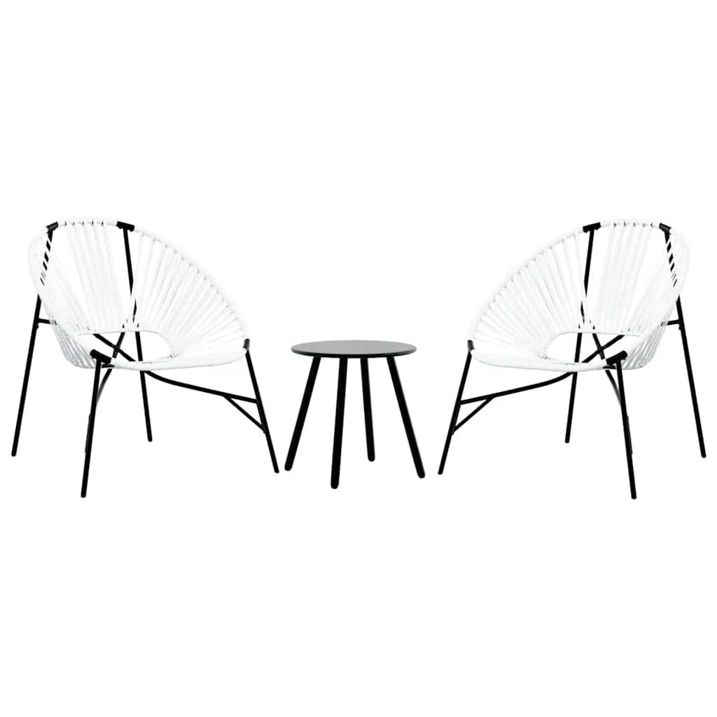 Vidaxl - Lot de 3 Chaise de jardin noir et blanc résine tressée vidaXL 4009293 - Image 2