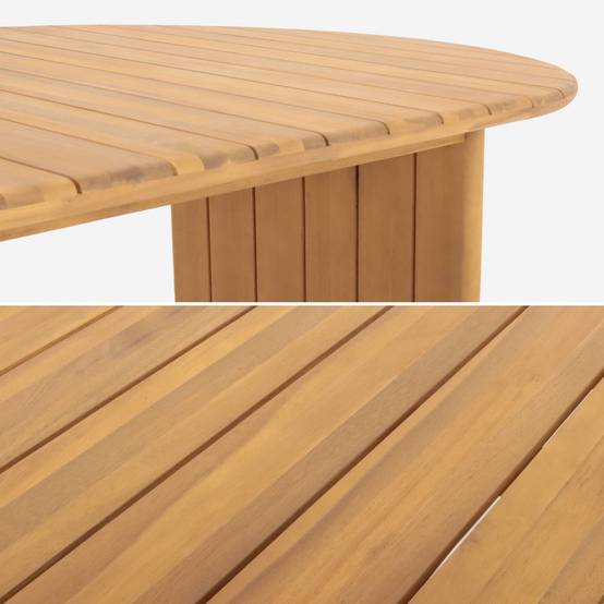Table de jardin ovale bois d'acacia 6 places 200cm naturel - Bosca | sweeek - Image 3