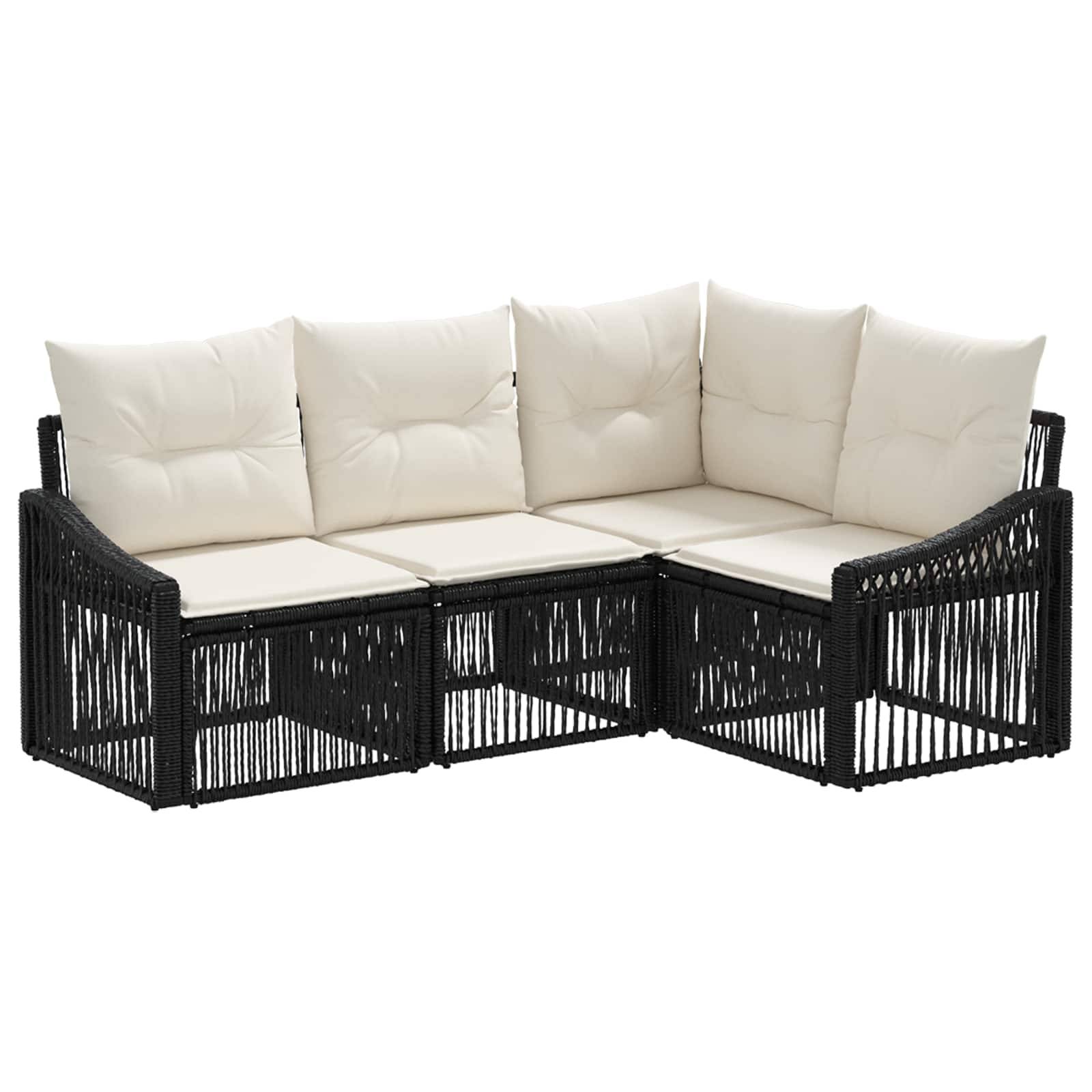 Vidaxl - Ensemble de canapé de jardin 4 pcs-Salons de jardin 4 place Noir polyrotin 100801 - Image 2