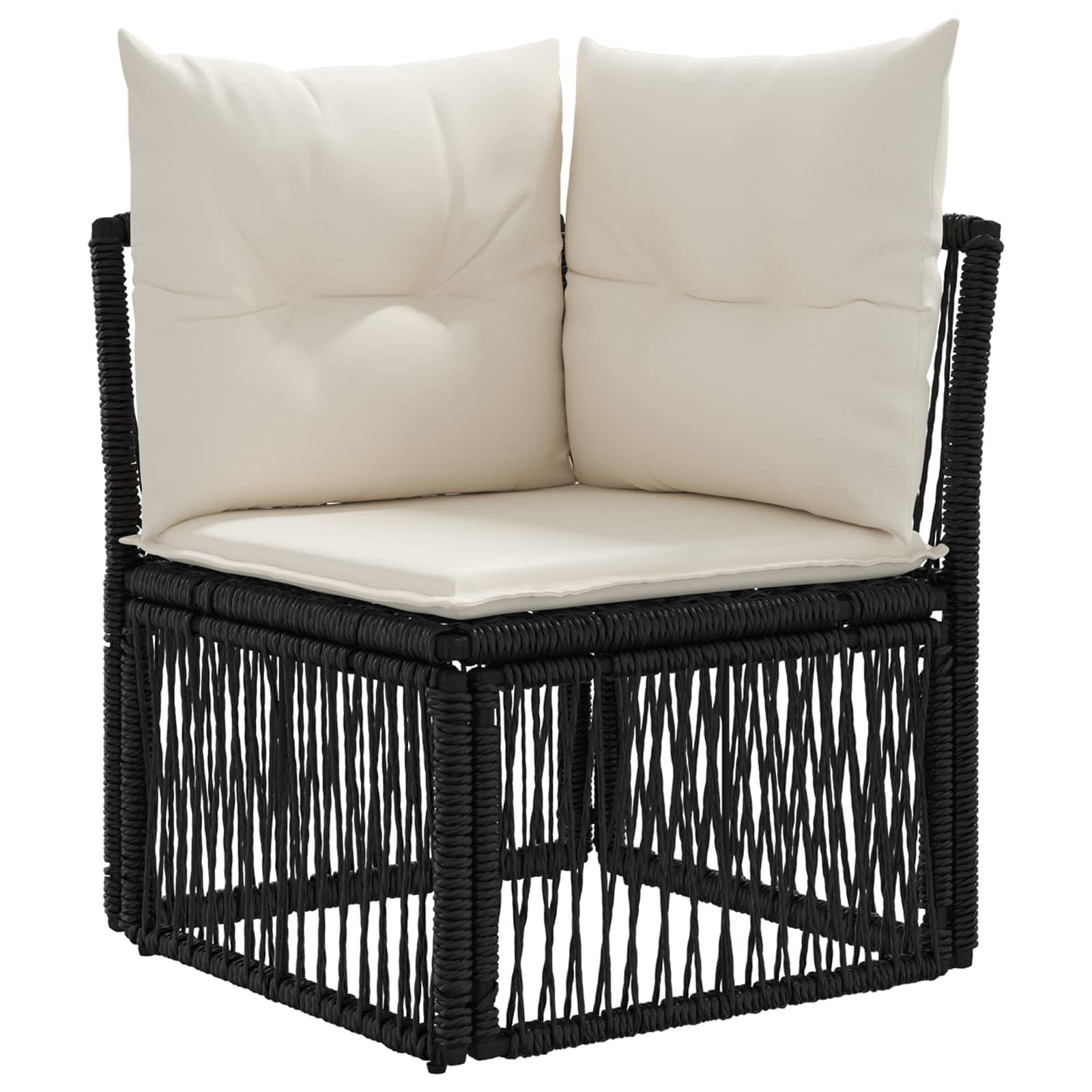 Vidaxl - Ensemble de canapé de jardin 4 pcs-Salons de jardin 4 place Noir polyrotin 100801 - Image 4