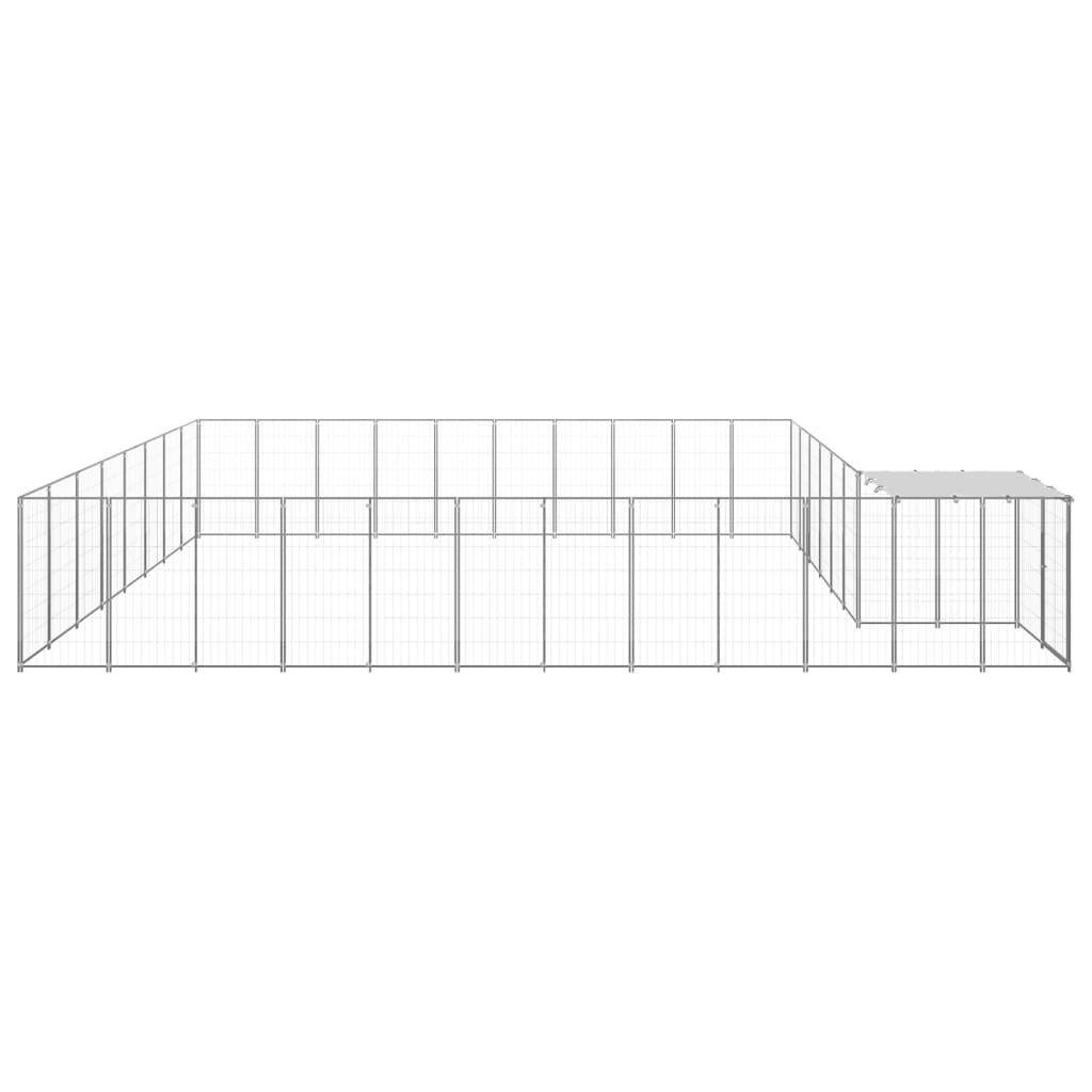 Helloshop26 - Chenil extérieur cage enclos parc animaux chien argenté 25,41 m² acier - Image 4