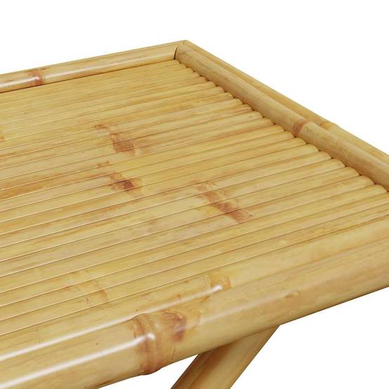 Vidaxl - Ensemble de bistro pliante 3 pcs-Salons de jardin et coussins blanc crème bambou 480700 - Image 9