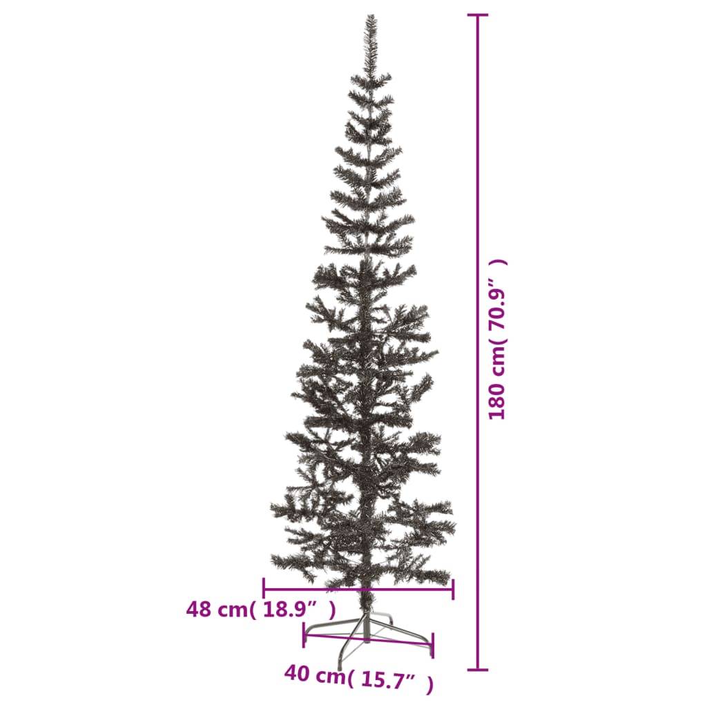 Sapin de Noël - Arbre de Noël étroit Noir 180 cm - Image 7