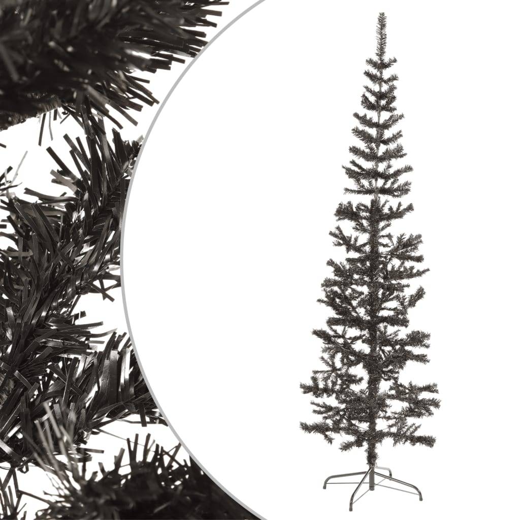 Sapin de Noël - Arbre de Noël étroit Noir 180 cm - Image 2
