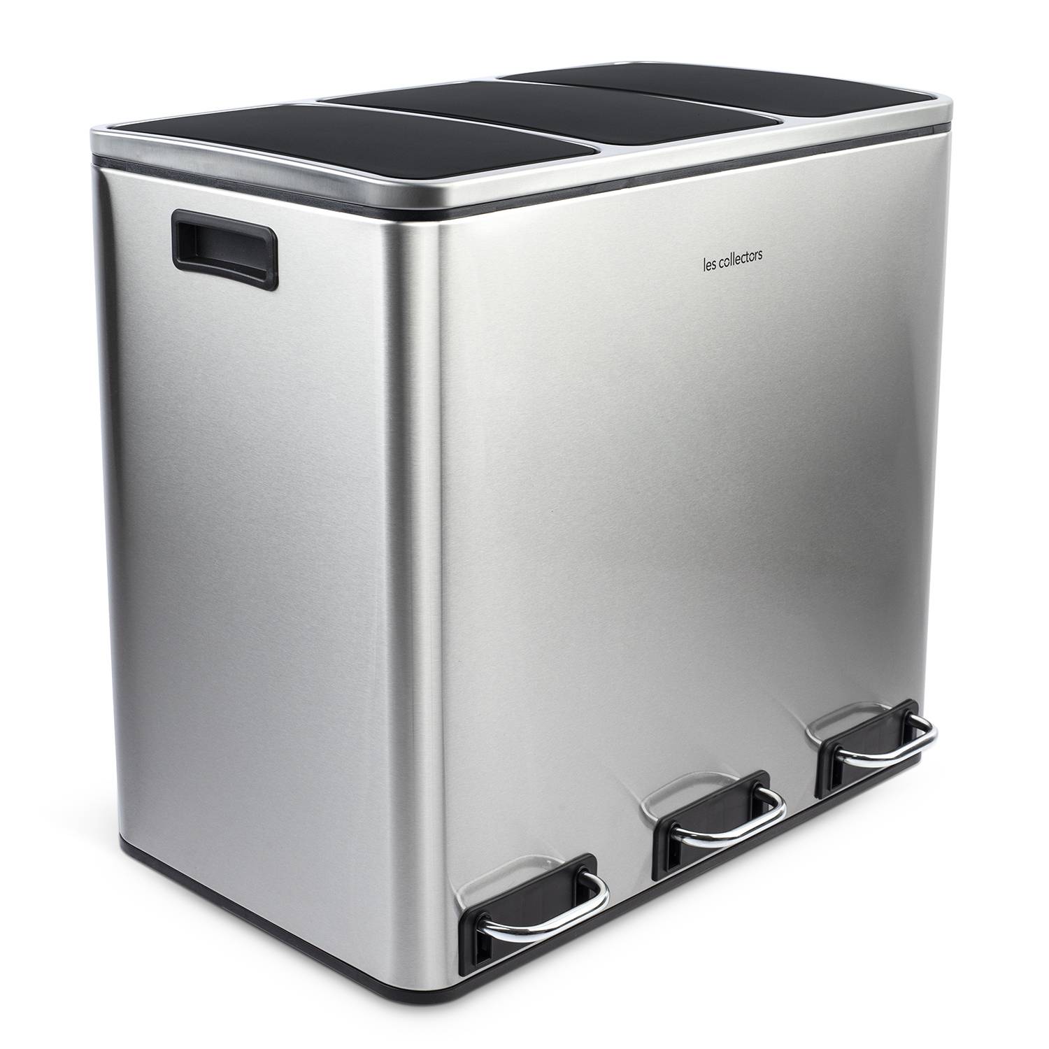 Poubelle de tri à pédale 3 x 18 L, inox edition - N°982 Les Collectors - Image 3