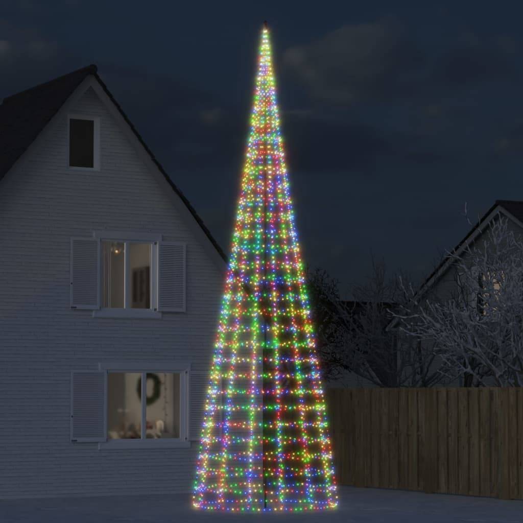 Grand Sapin pour Mât 3000 LED Décoration Jardin Extérieur 800cm Coloré – ComfortXL Outdoor Living - Image 1