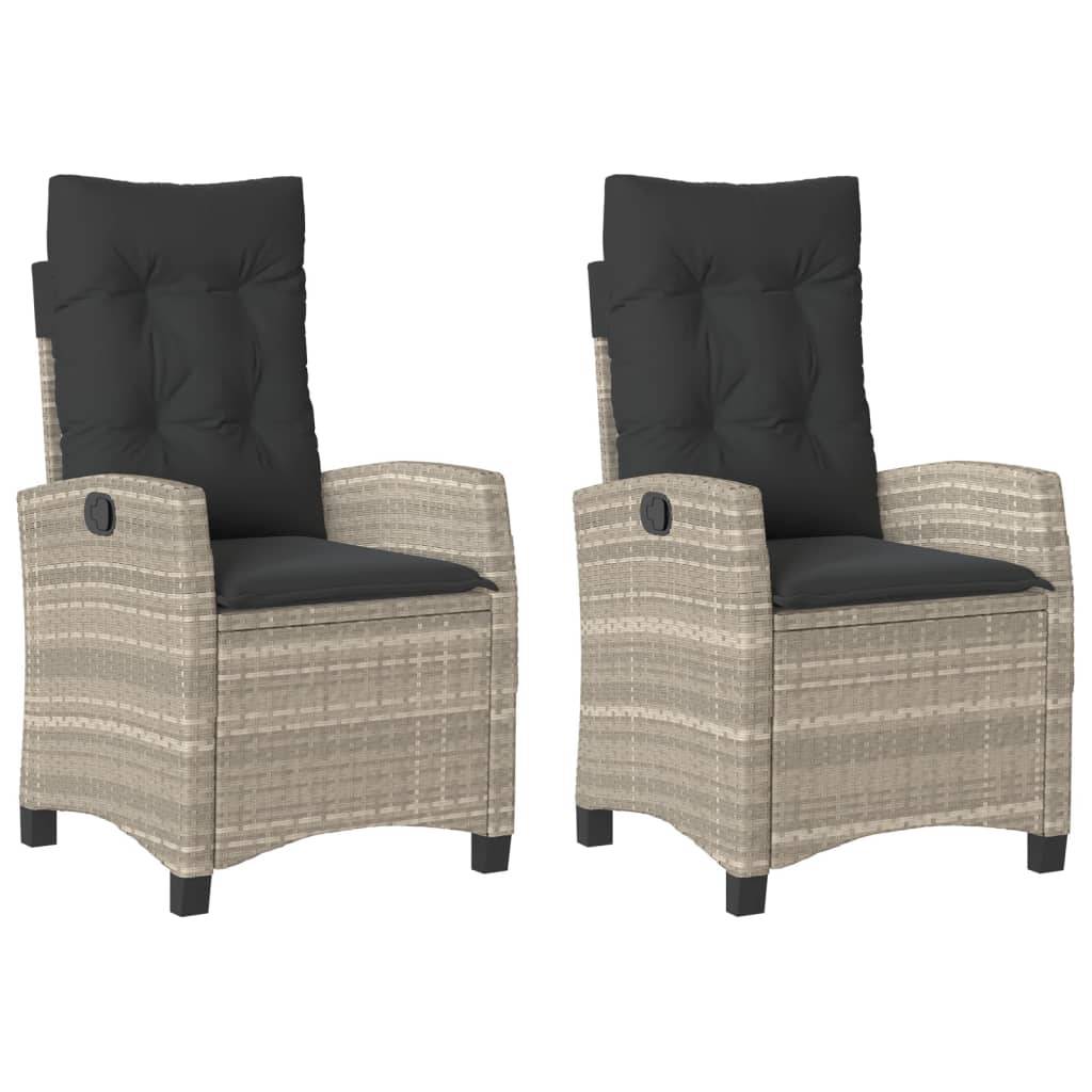 ComfortXL - Fauteuils de Jardin Relax Résine Tressée Dossier Inclinable pour Balcon Lot de 2 Gris Clair – ComfortXL Outdoor Living - Image 2