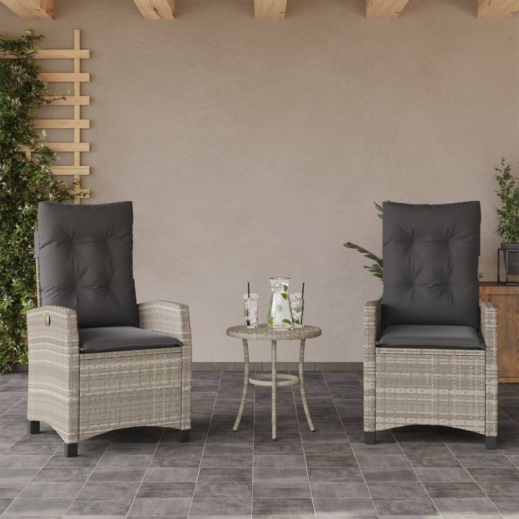 ComfortXL - Fauteuils de Jardin Relax Résine Tressée Dossier Inclinable pour Balcon Lot de 2 Gris Clair – ComfortXL Outdoor Living