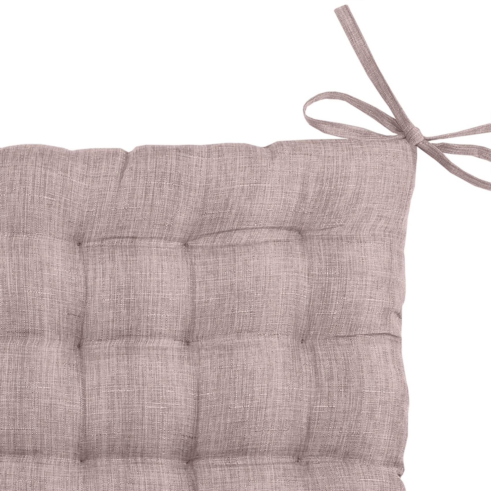 Lovely Casa - Galette de chaise unie en 16 points - LOVELY CASA - Polyester - Rose poudré - Image 2