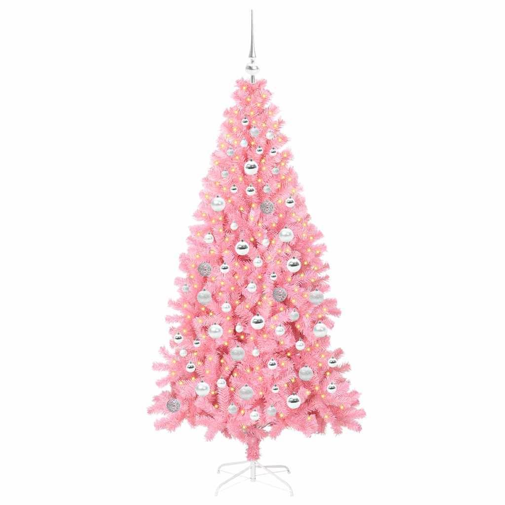 Vidaxl - Sapin de Noël Rose 180 cm PVC vidaXL 3396434 - Image 4