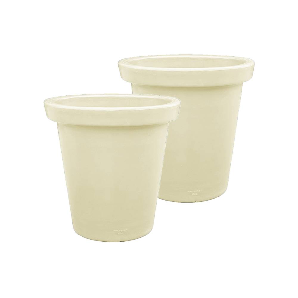 Plast'Up Rotomoulage - Pot de fleurs rond xxl delight 420l- lot de 2 - plast'up rotomoulage - Image 1