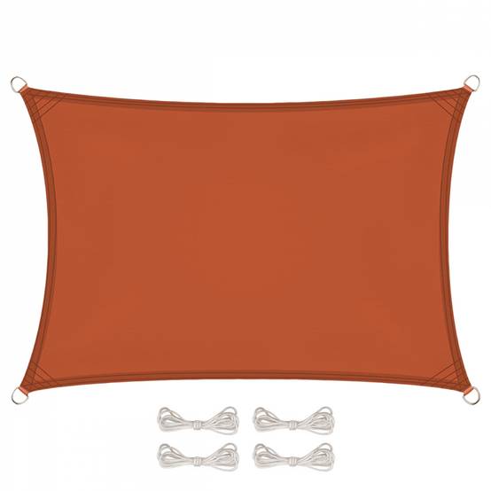 Voile d'ombrage rectangulaire imperméable et anti-UV - 2 x 3 m - Terracotta - Linxor - Image 1