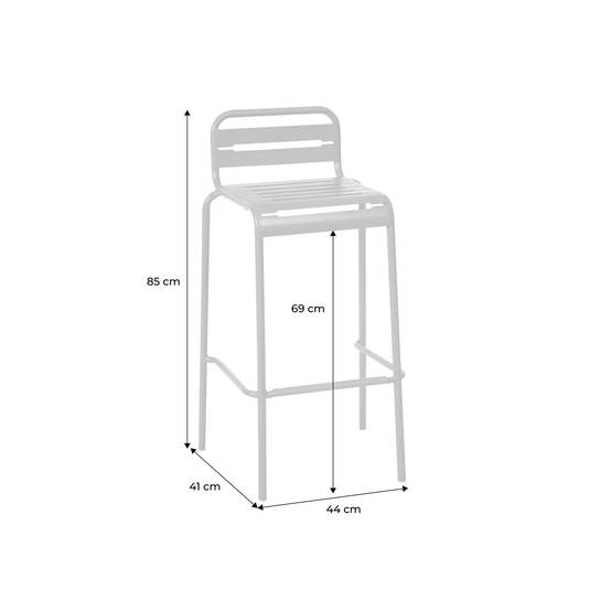 sweeek - Lot de 4 chaises hautes de jardin acier. 4 places. terracotta. L 44 x P 41 x H 85cm | sweeek - Image 5