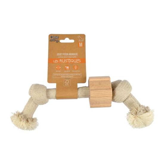 Love Story - Jouet pour Chien "Corde 2 Nœuds" 30cm Naturel - Image 4