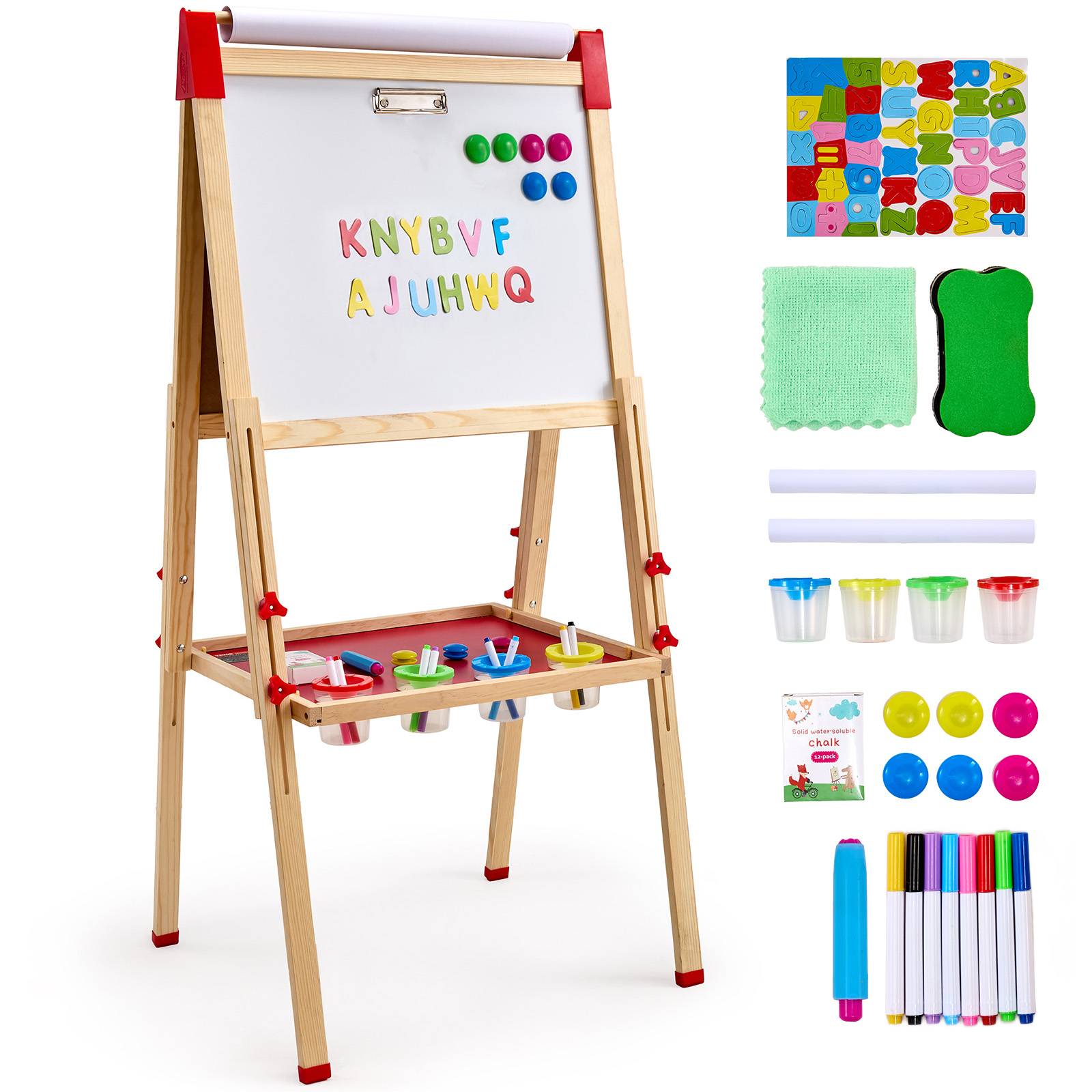 Vevor - VEVOR Chevalet art enfants, double face, bois 3-en-1, accessoires peinture. - Image 1