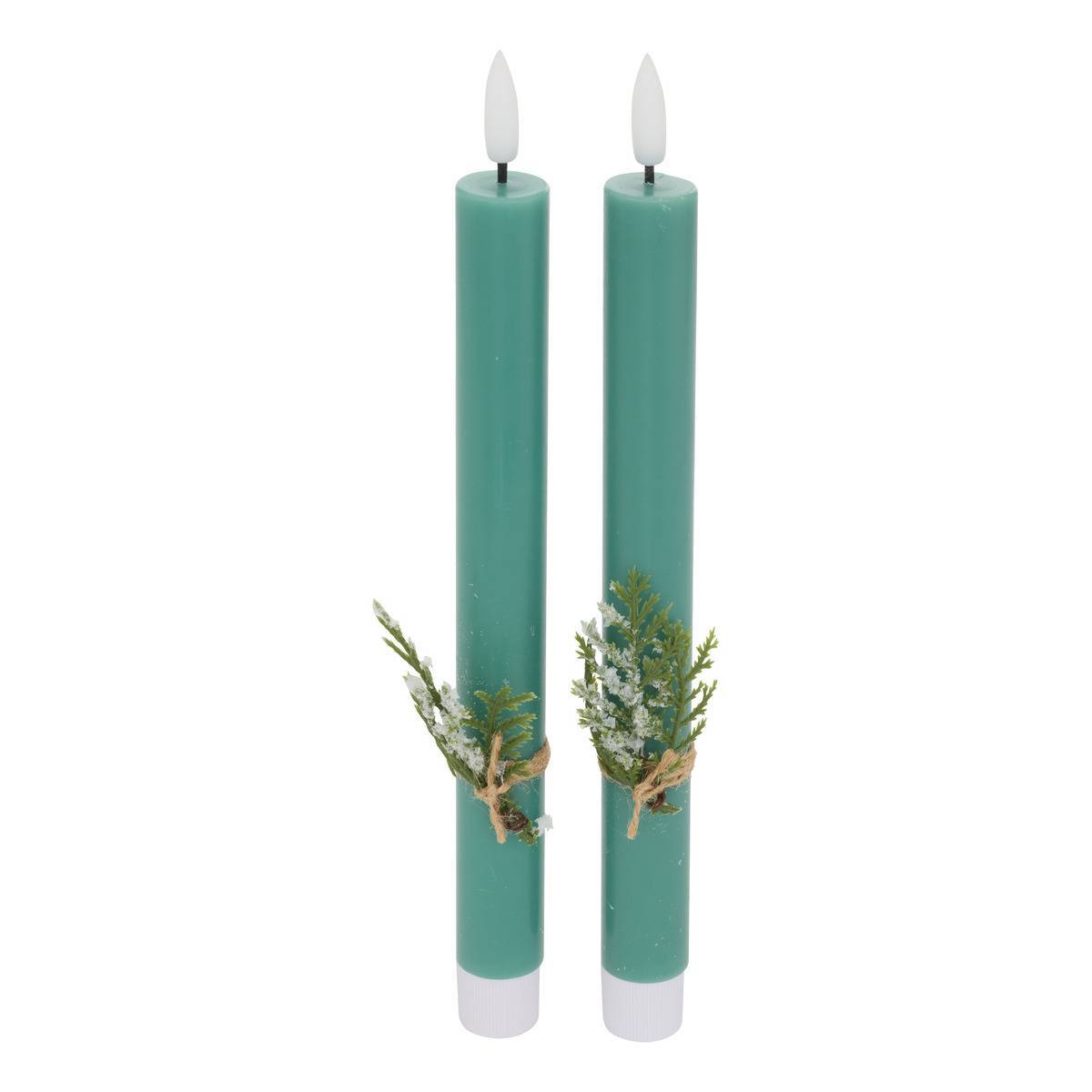 Atmosphera - Lot de 2 bougies LED Lupa bâton vert - Atmosphera Créateur d'intérieur - Image 2