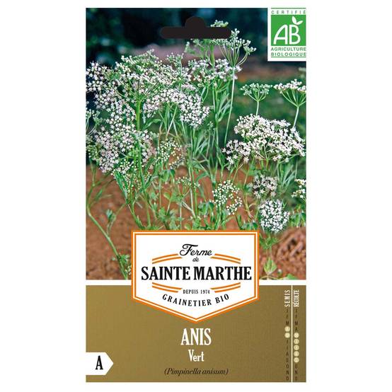Anis vert Bio - Ferme de Sainte Marthe le sachet de 500 graines environ (1g)