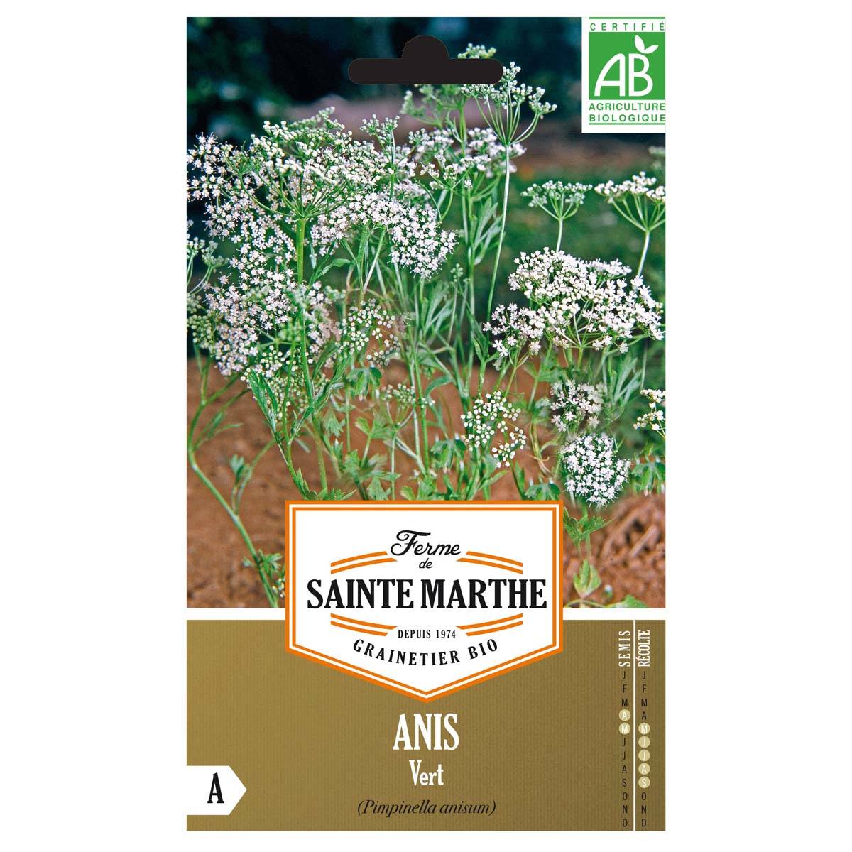Anis vert Bio - Ferme de Sainte Marthe le sachet de 500 graines environ (1g)