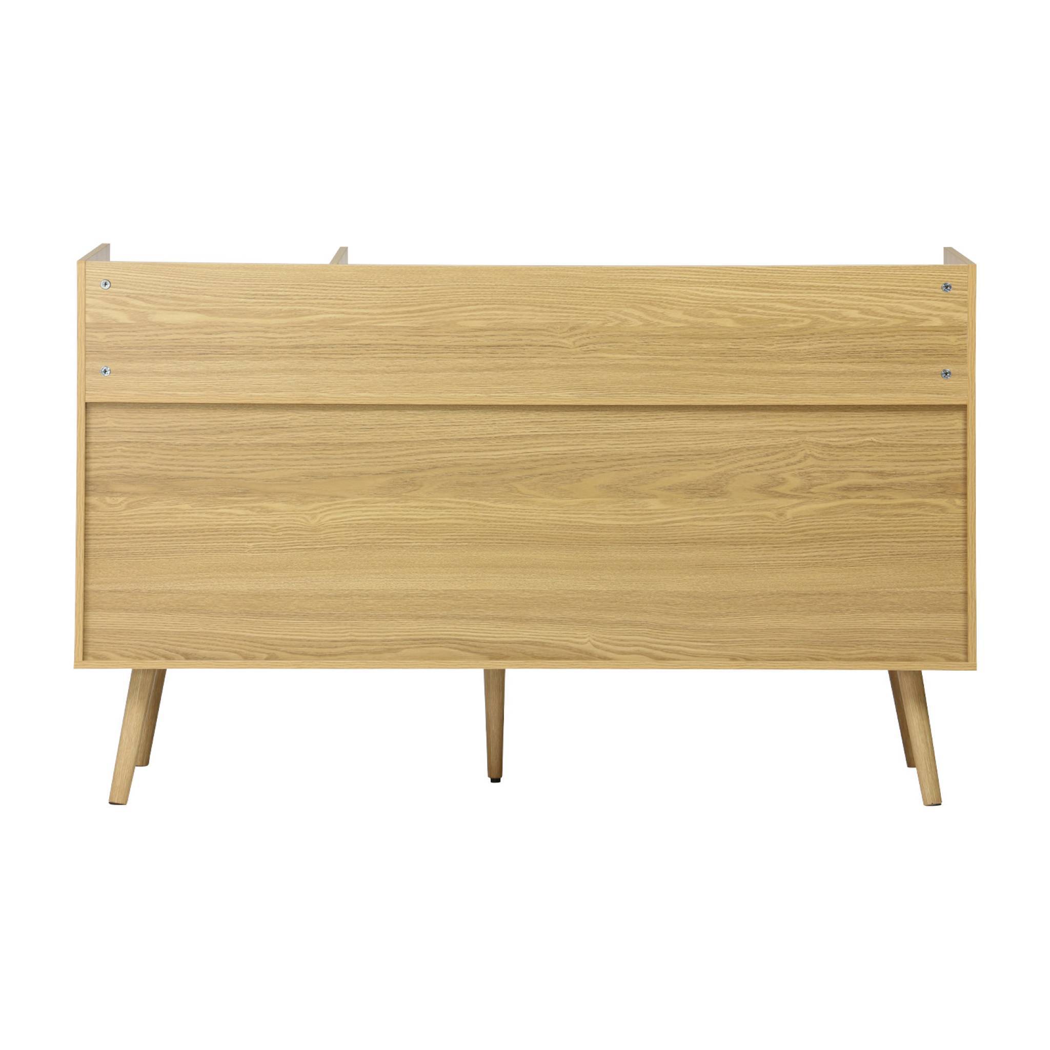 sweeek - Meuble vinyle vintage décor bois. Dune. L 130 x P 50 x H 80 cm | sweeek - Image 7