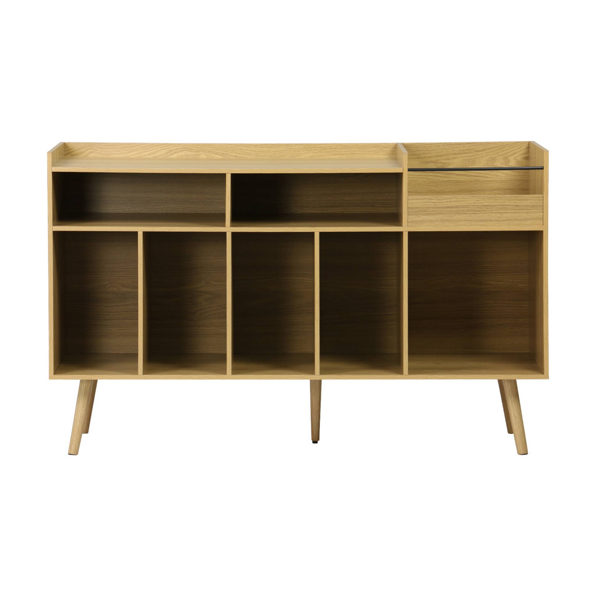 sweeek - Meuble vinyle vintage décor bois. Dune. L 130 x P 50 x H 80 cm | sweeek - Image 6