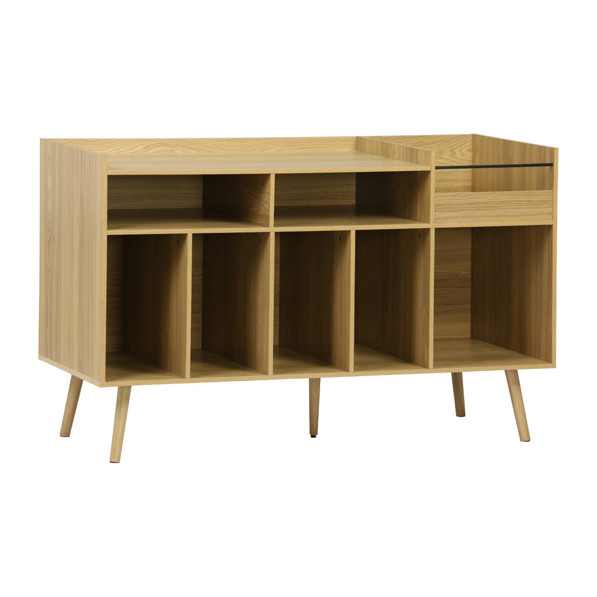 sweeek - Meuble vinyle vintage décor bois. Dune. L 130 x P 50 x H 80 cm | sweeek - Image 2