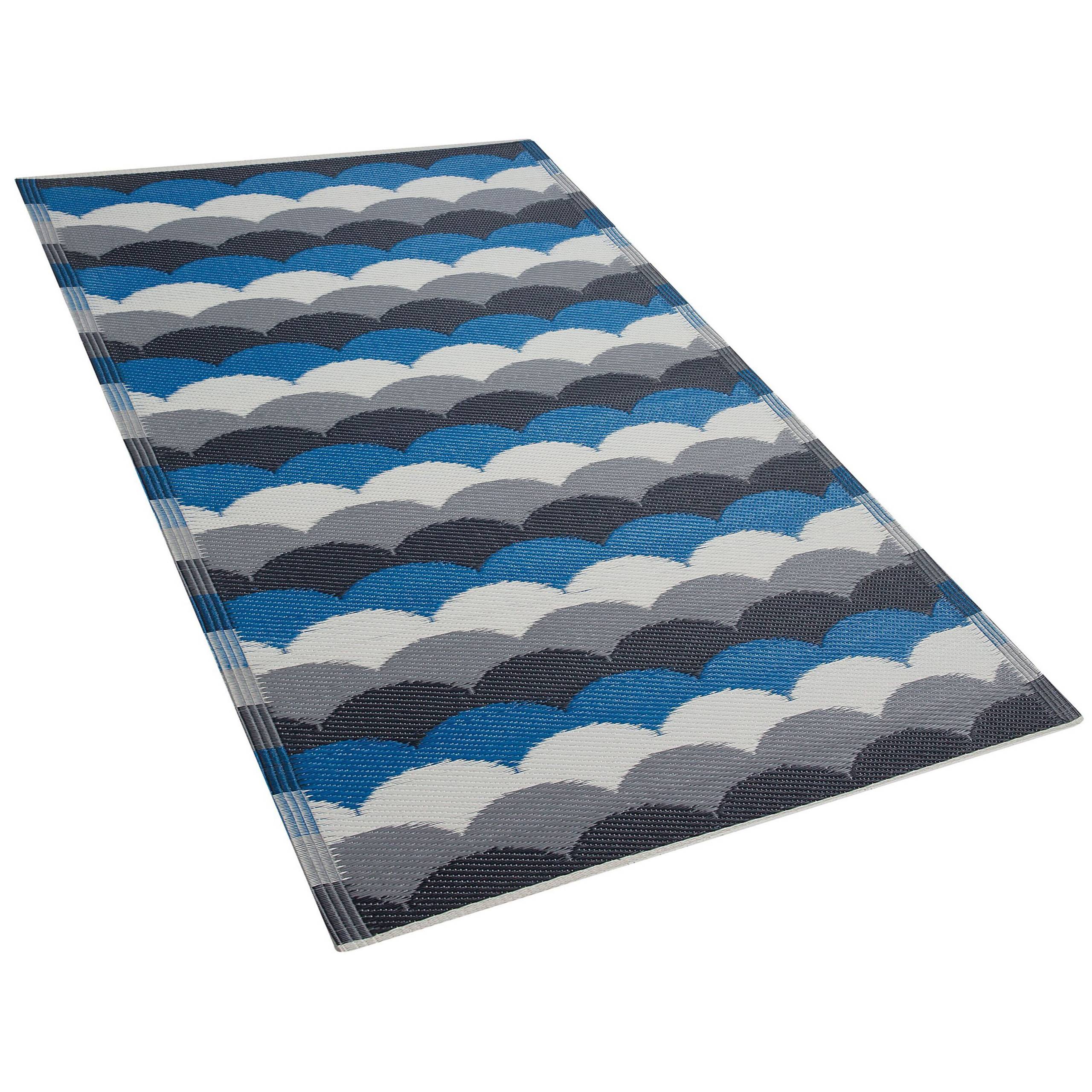 Beliani - Tapis d'extérieur Polypropylène Bleu BELLARY - Beliani - Image 4