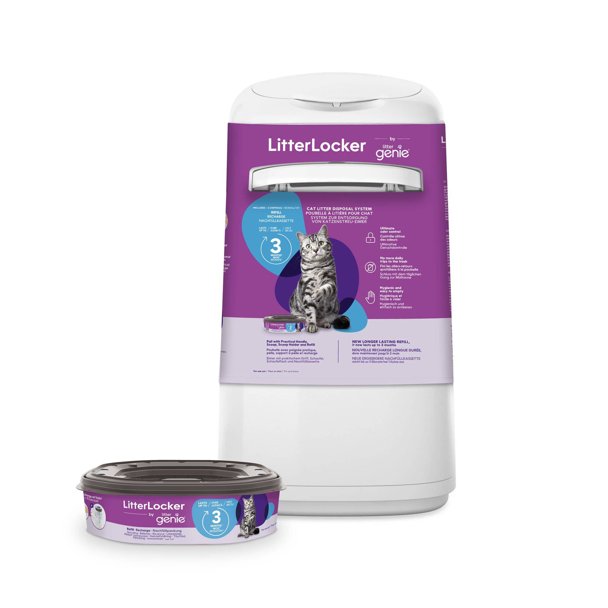 Poubelle à litière LitterLocker par Litter Genie avec 1 recharge octogonale - Image 5