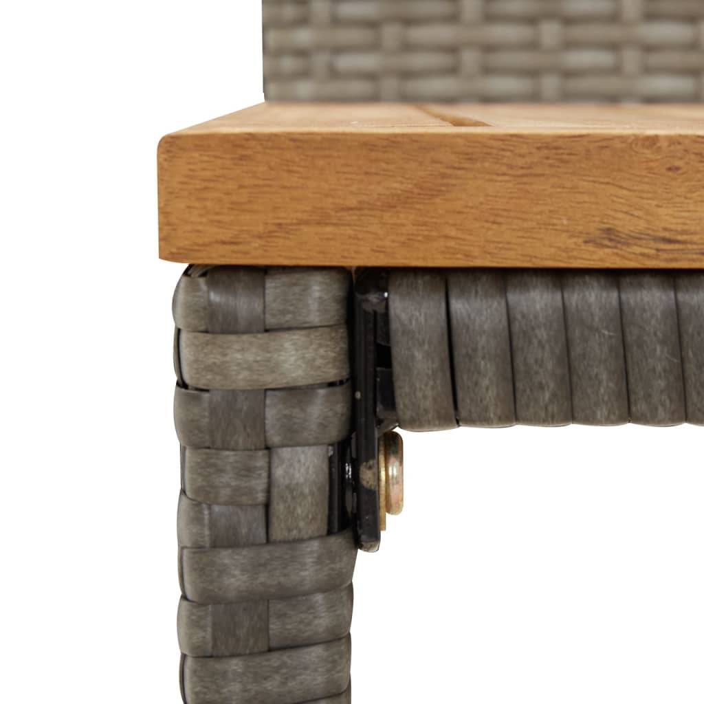 Helloshop26 - Ensemble de bar de jardin meuble extérieur terrasse 9 pièces gris poly rotin/bois massif acacia - Image 4