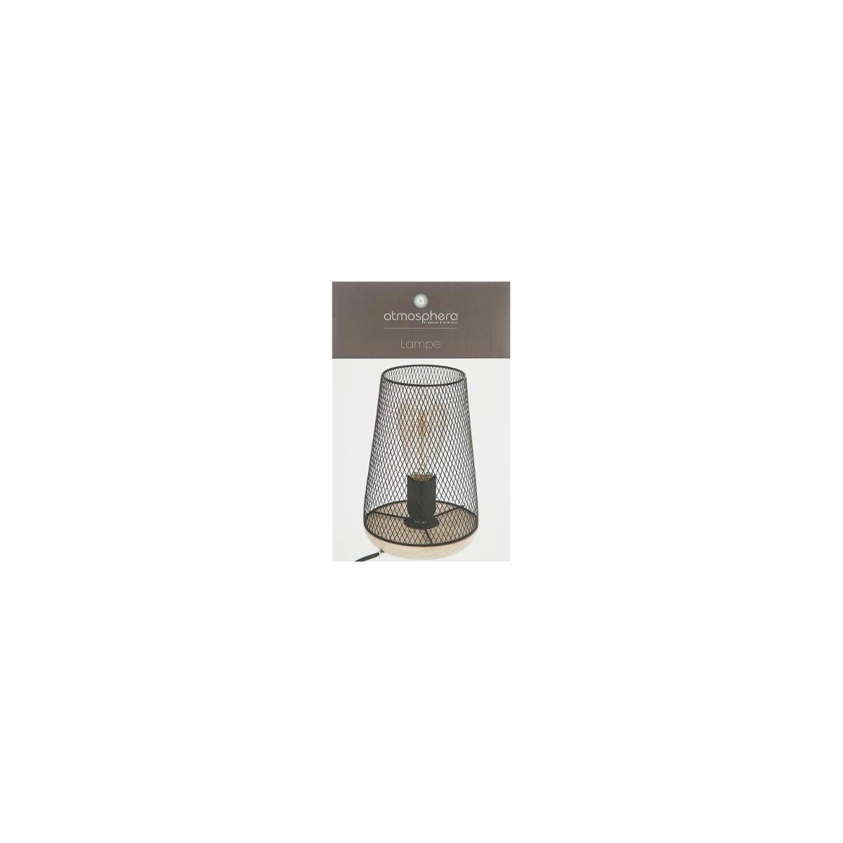 Lampe en Métal & Bois "Industriel" 23cm Noir - Image 4