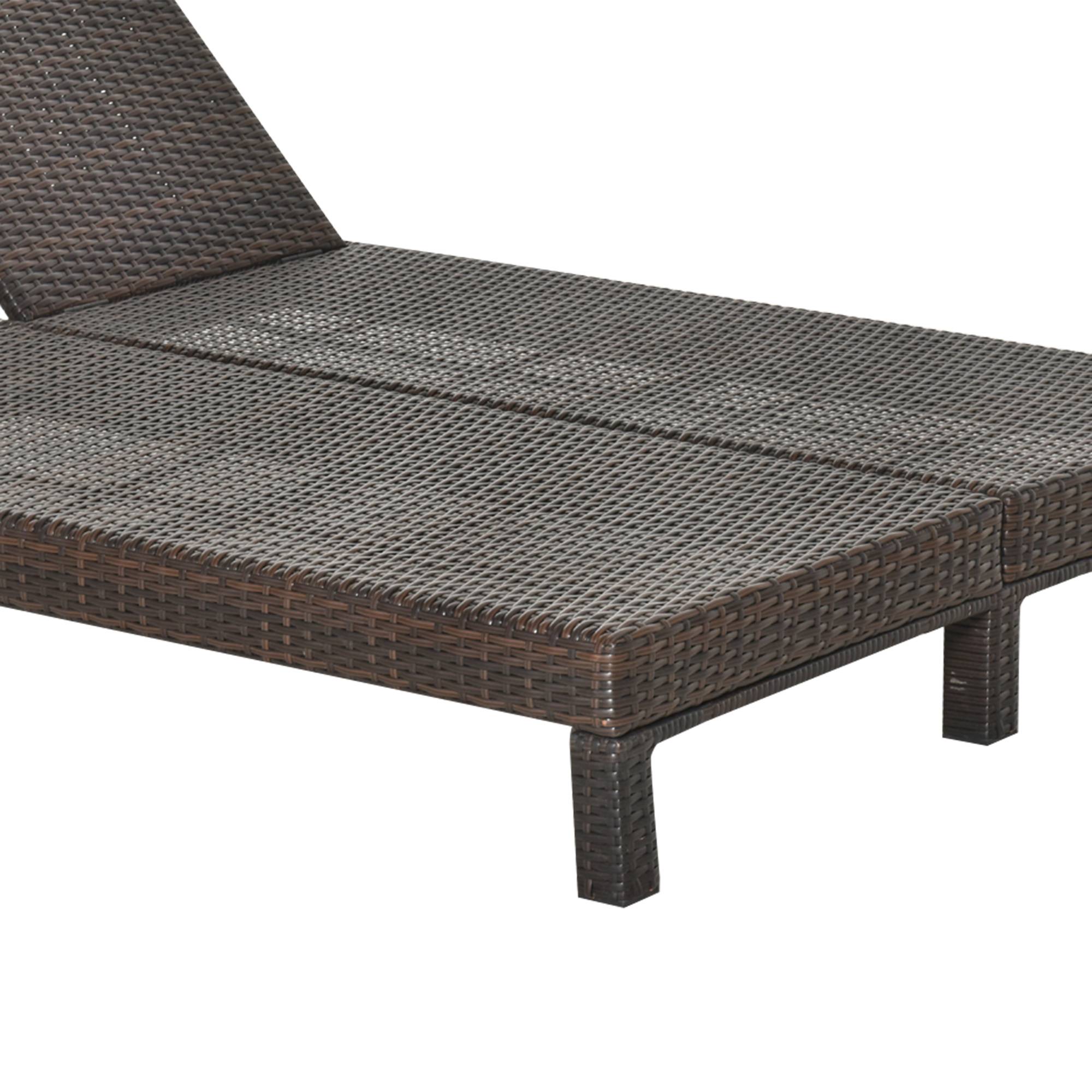 Outsunny - Bain de soleil transat 2 places - grand confort - dossier inclinable multi-positions - matelas fournis - résine tressée chocolat - Outsunny - Image 6