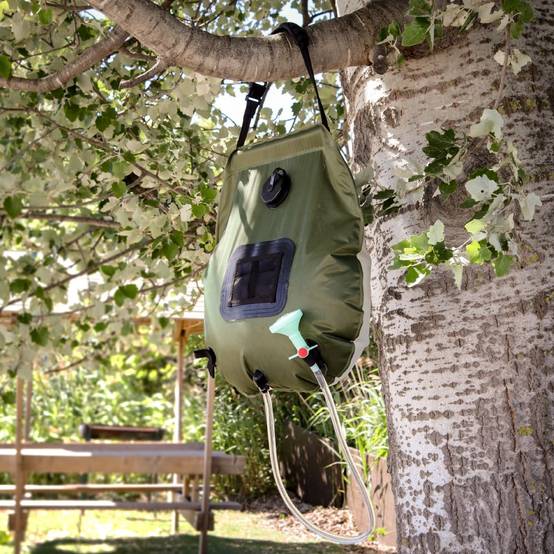 Sac de douche solaire 20 L pour camping ou jardin - Vert kaki - Linxor - Image 4