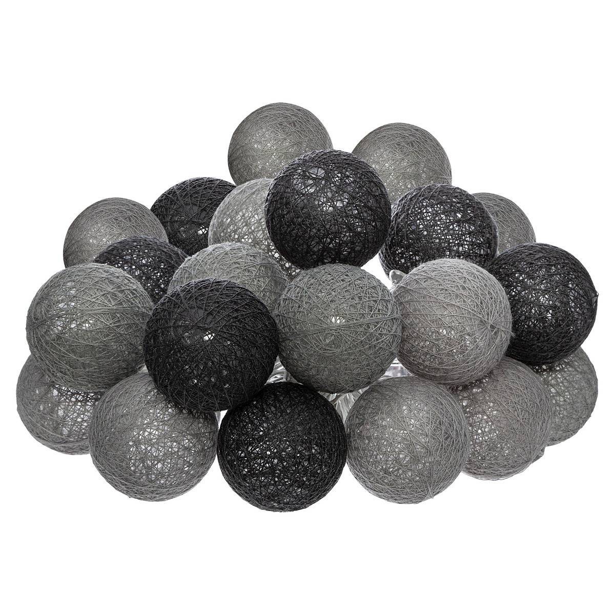 Atmosphera - Guirlande Led secteur "Smoky" 20 boules D6cm - Atmosphera Créateur d'intérieur - Image 1