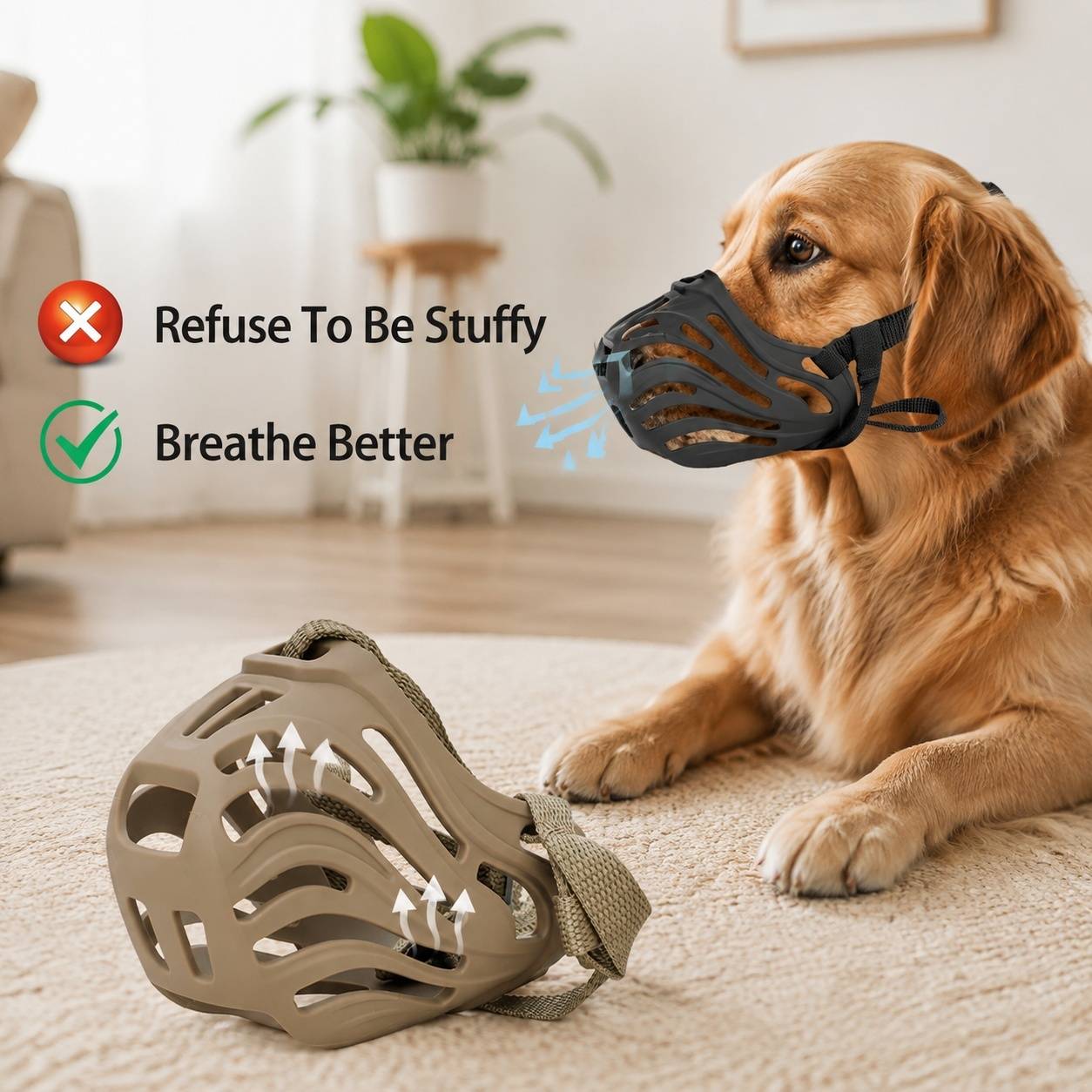 Muscara pour chien réglable en silicone respirant anti morsure anti aboiement - Image 4