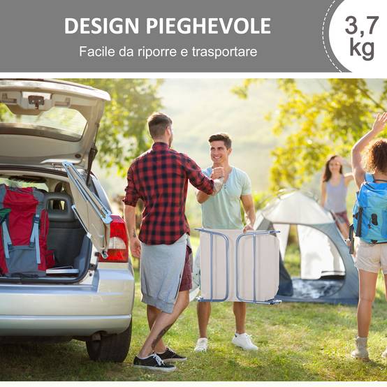 Ensemble de 2 chaises longues pliantes avec dossier inclinable à 4 positions, métal et tissu mesh, beige - Image 7