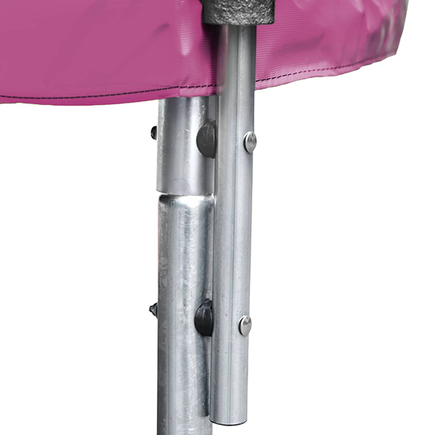 Pack Premium Trampoline 245cm réversible rose / gris CANBERRA + filet, échelle, bâche et kit d'ancr - HAPPY GARDEN - Image 9