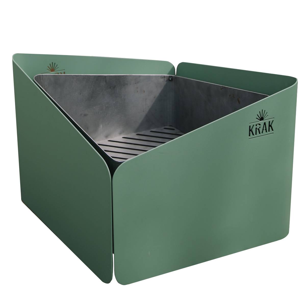 Brasero à bois + grille 79x69cm LEVANT + GRILLE VERT PROVENCE Krak - Image 1