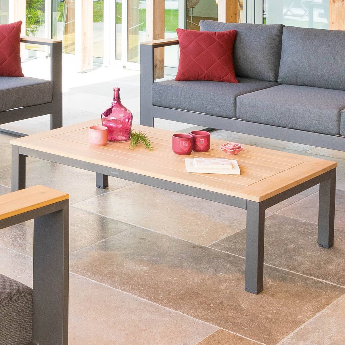 Hesperide - Table basse de jardin rectangulaire "Emperia" graphite 130x69x36cm en acacia Hespéride - Image 1