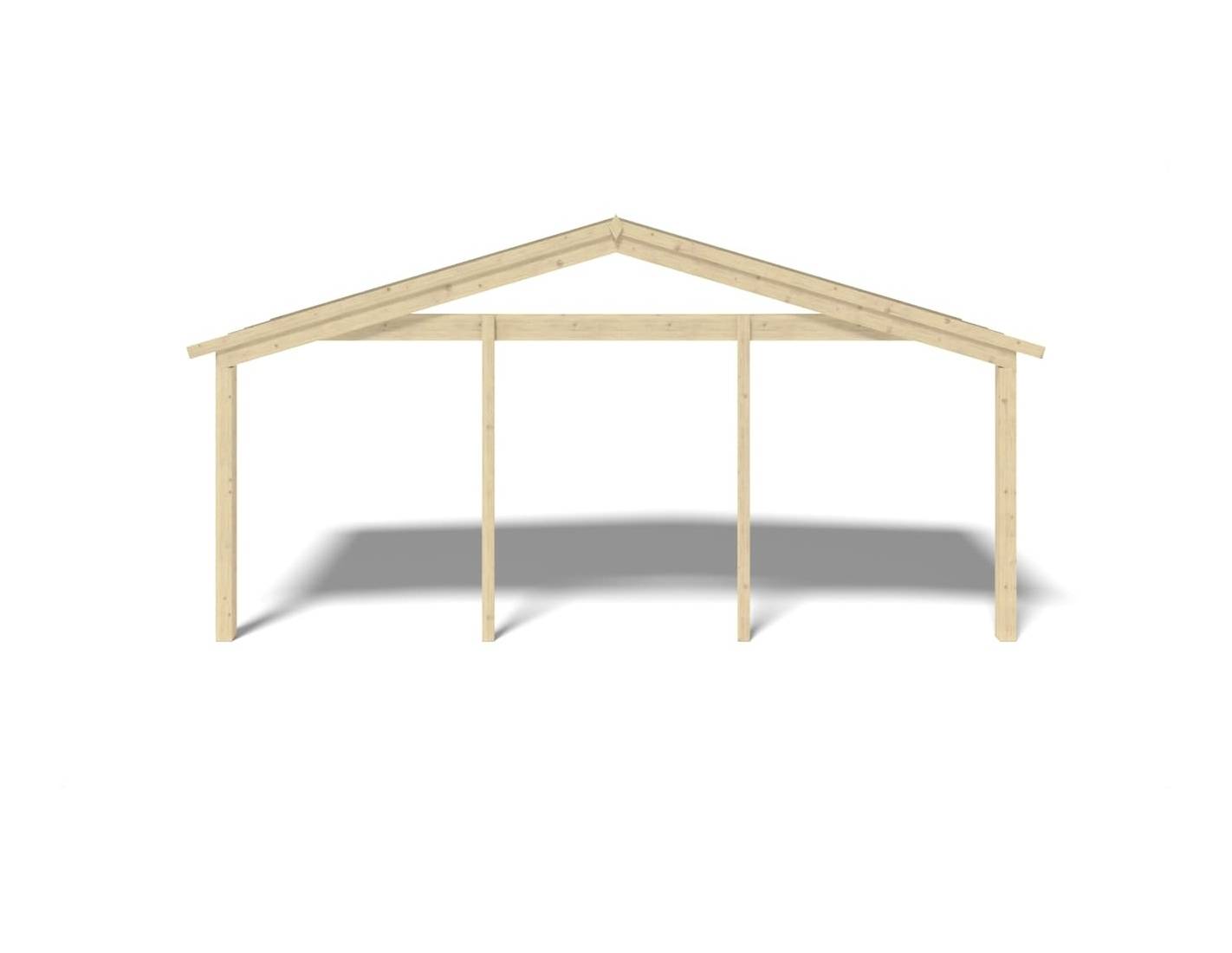 Altanka - Avant-toit en bois 6x2m pour le chalet de jardin 6m, couleur naturel - DOM553 - ALTANKA - Image 4