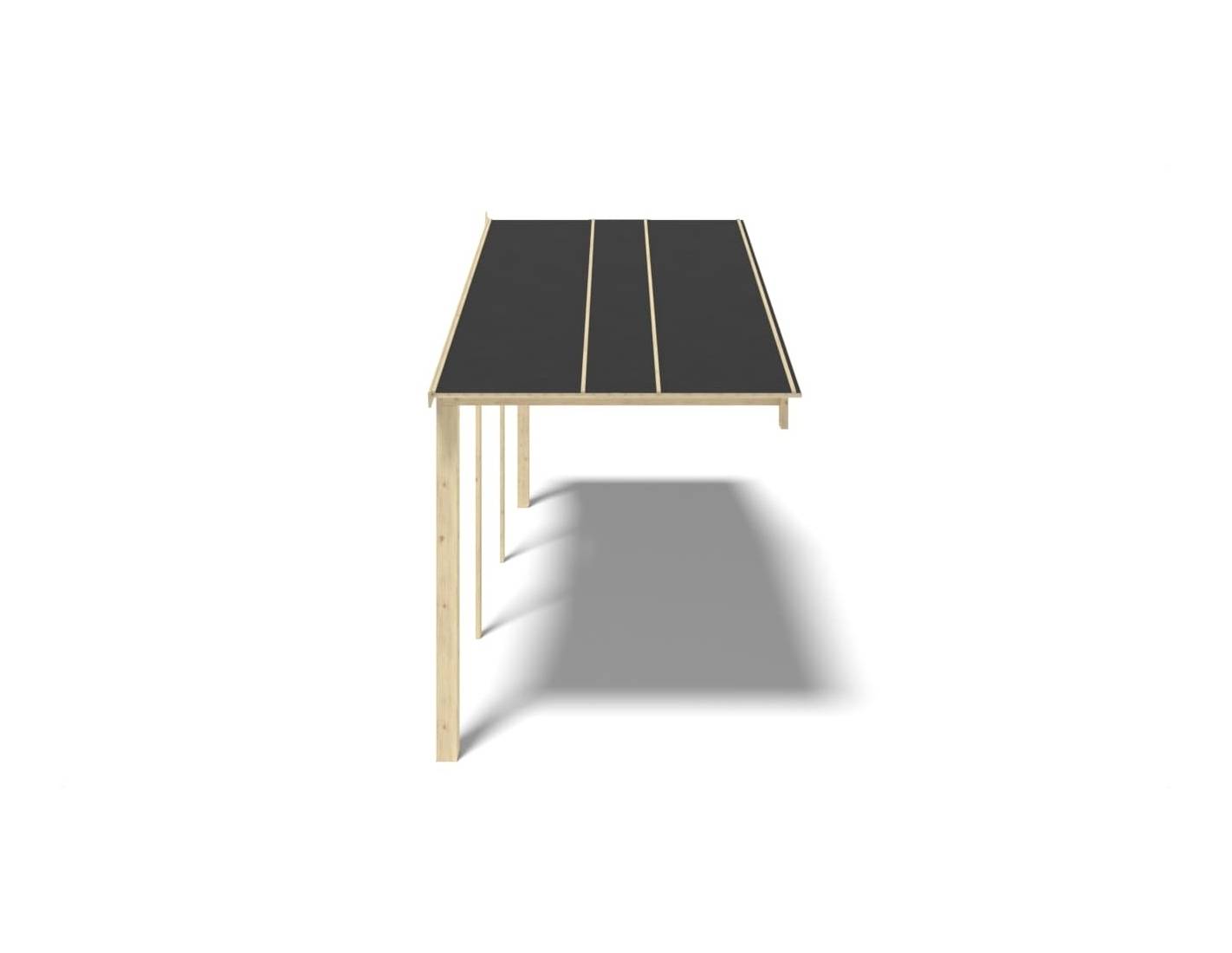 Altanka - Avant-toit en bois 6x2m pour le chalet de jardin 6m, couleur naturel - DOM553 - ALTANKA - Image 3
