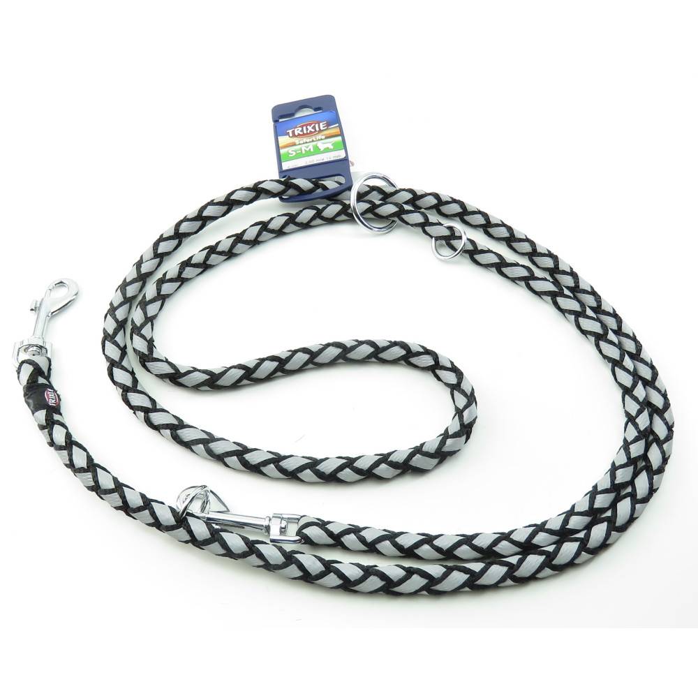 Trixie - Trixie - Laisse Cavo Reflect ø12mm x  2 mètres  S-M. réglable Noir. pour chien - Image 1