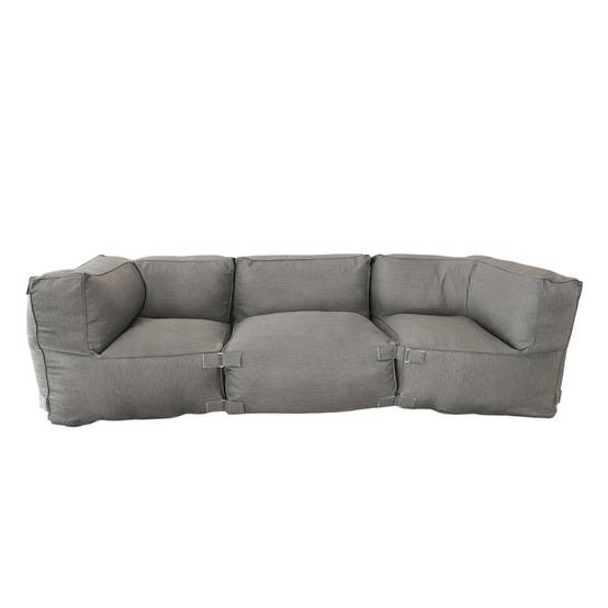 Salon de jardin modulable 3 places gris en tissu déperlant PRAIANO - Image 5